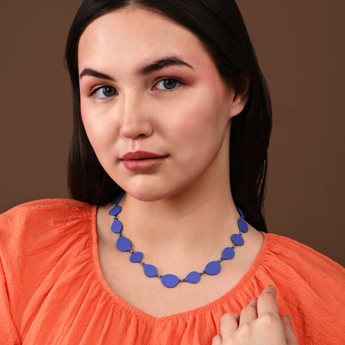 Accessorize London Women's Blue Organic Shapes Necklace