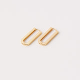 Real Gold Plated Basic Chunky Rectangular Link Hoop Earrings For Women By Accessorize London