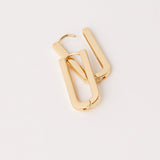 Real Gold Plated Basic Chunky Rectangular Link Hoop Earrings For Women By Accessorize London