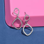Accessorize London Women's Silver Pave Organic Short Drops Earring