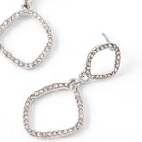 Accessorize London Women's Silver Pave Organic Short Drops Earring