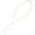 Accessorize London Women's Gold Slinky Chain Y Necklace