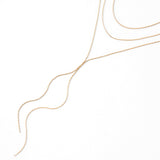 Accessorize London Women's Gold Slinky Chain Y Necklace