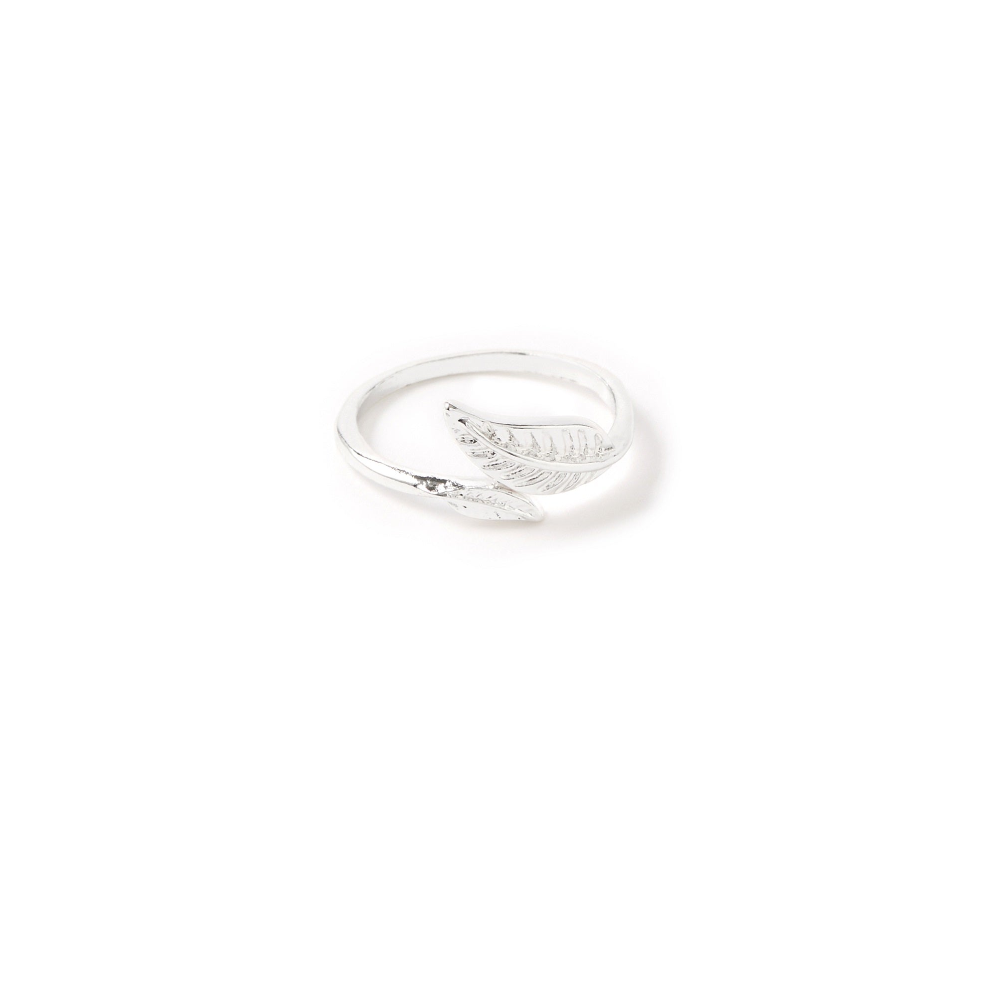 Accessorize London Women's Silver set of 2 Leaf Wrap Ring-Small