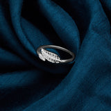 Accessorize London Women's Silver set of 2 Leaf Wrap Ring-Medium