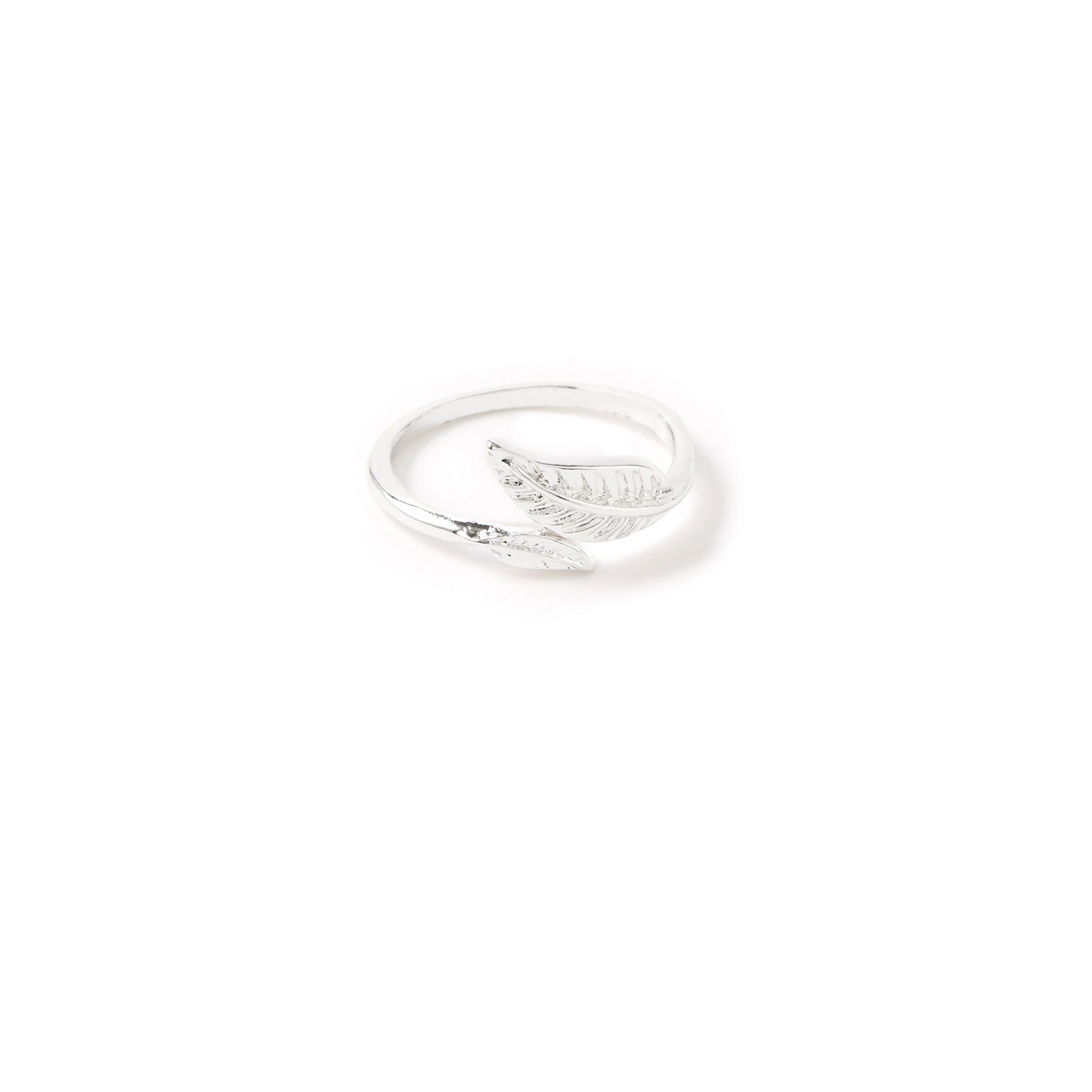 Accessorize London Women's Silver set of 2 Leaf Wrap Ring