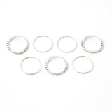 Accessorize London Women's Silver set of 7 Pave Organic Stacking Rings