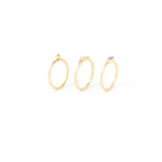 Accessorize London Women's Set of 3 Gold & Blue Baguette Ring Small