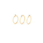 Accessorize London Women'S Set Of 3 Gold & Blue Baguette Ring