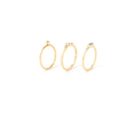 Accessorize London Women's set of 3 Gold & Blue Baguette Ring -Large