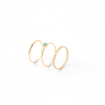 Accessorize London Women's Gold set of 3 Pacific Opal Ring Pack-Small