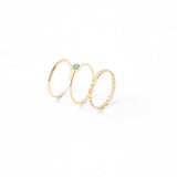 Accessorize London Women's Gold set of 3 Pacific Opal Ring Pack-Medium