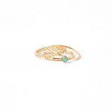 Accessorize London Women's Gold set of 3 Pacific Opal Ring Pack