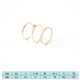 Accessorize London Women's Gold set of 3 Pacific Opal Ring Pack