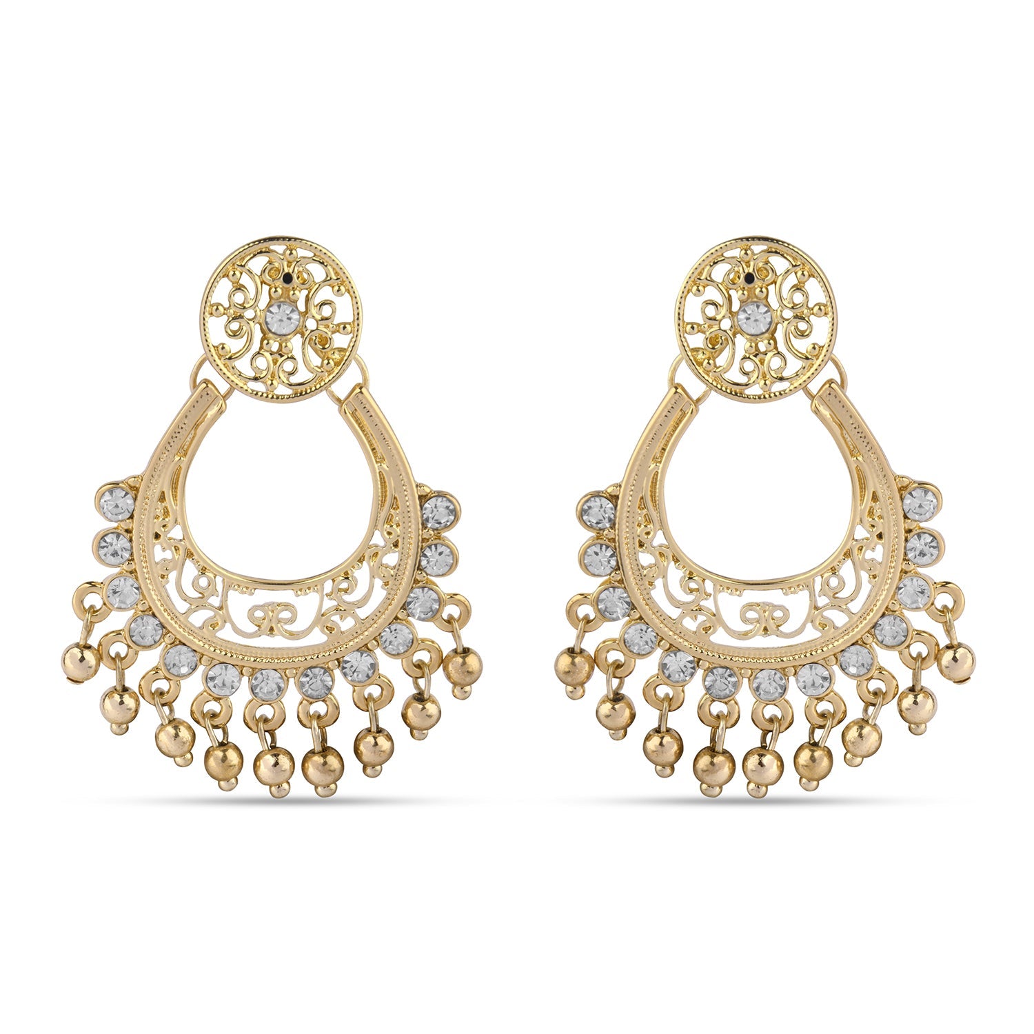 Accessorize London Women's Gold Filigree Chandbali Earring