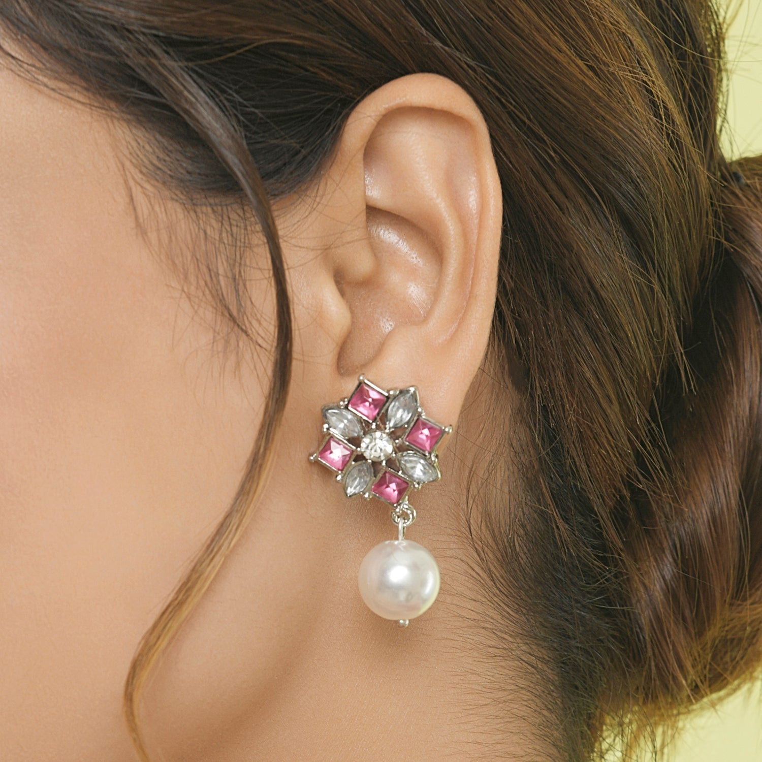 Catbird Jewelry Asymmetric Super Fairy Sweet Pink Stud Earrings Pearl Drop  Hoop Earrings - Walmart.com