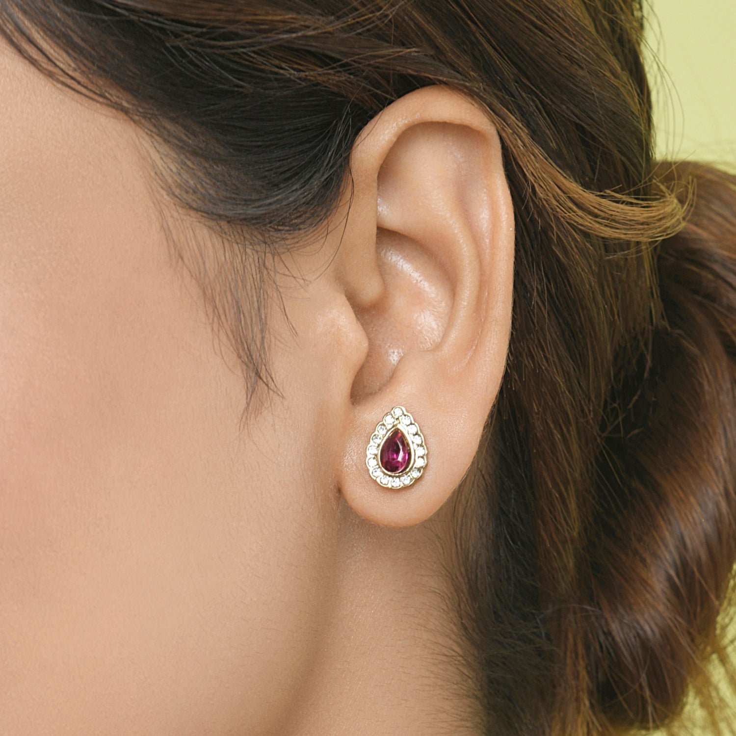 Accessorize London Women's Amber Teardrop Stud Earring