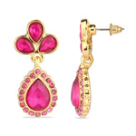 Accessorize London Women's Magenta Pink Studded Teardrop Earring