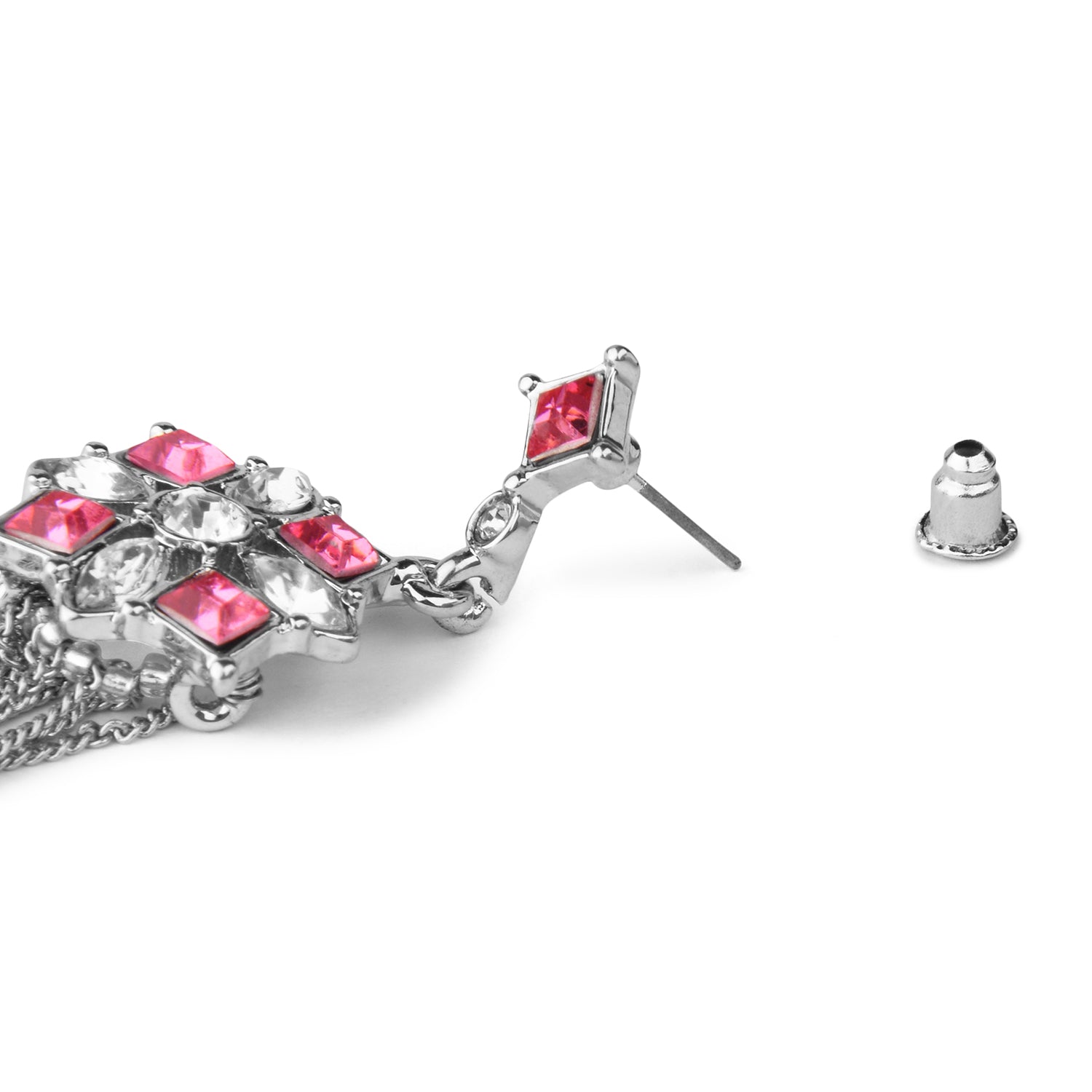 Accessorize London Women's Pink Statement Tassel Earring