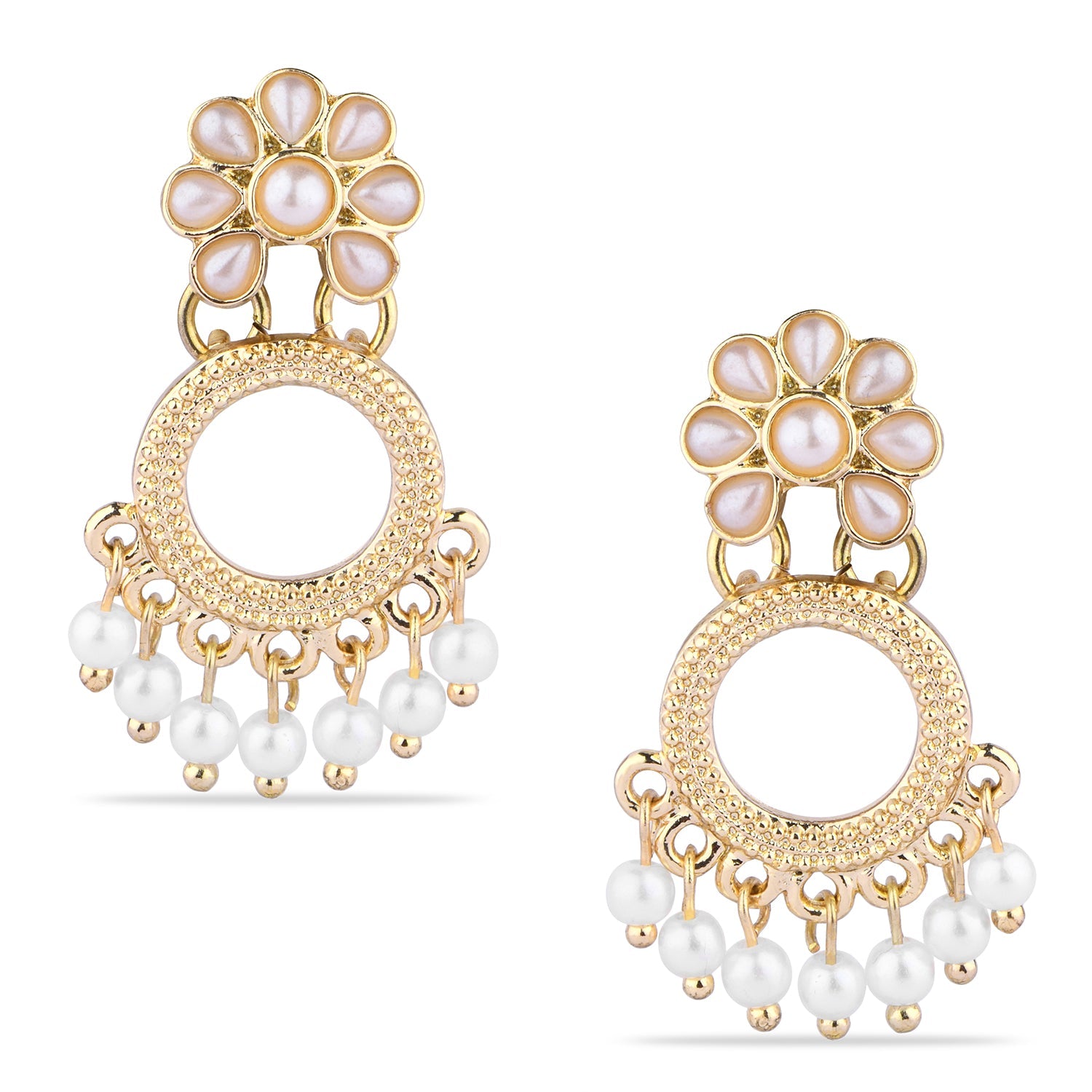 Accessorize London Women's Gold & Pearl Temple Earring