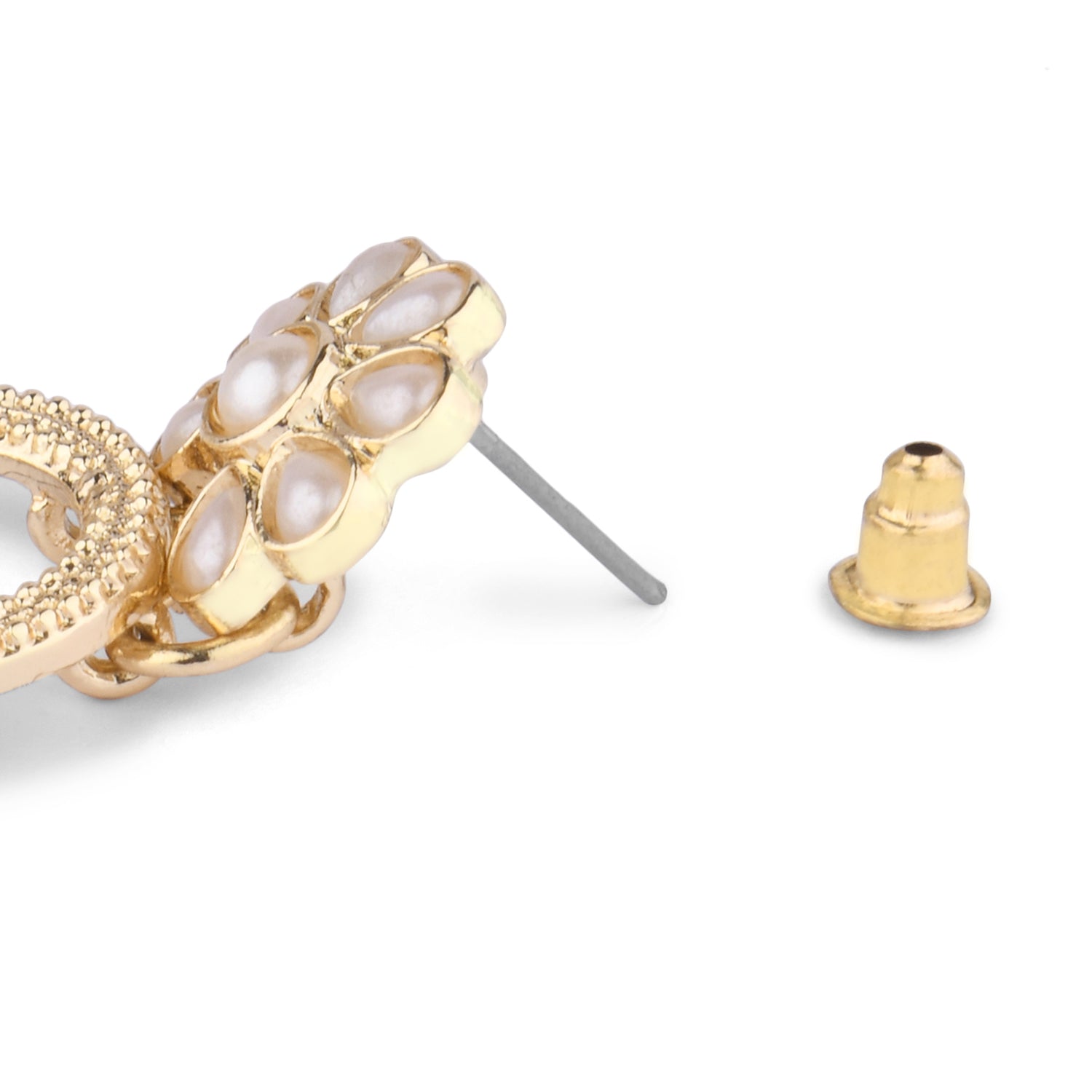 Accessorize London Women's Gold & Pearl Temple Earring