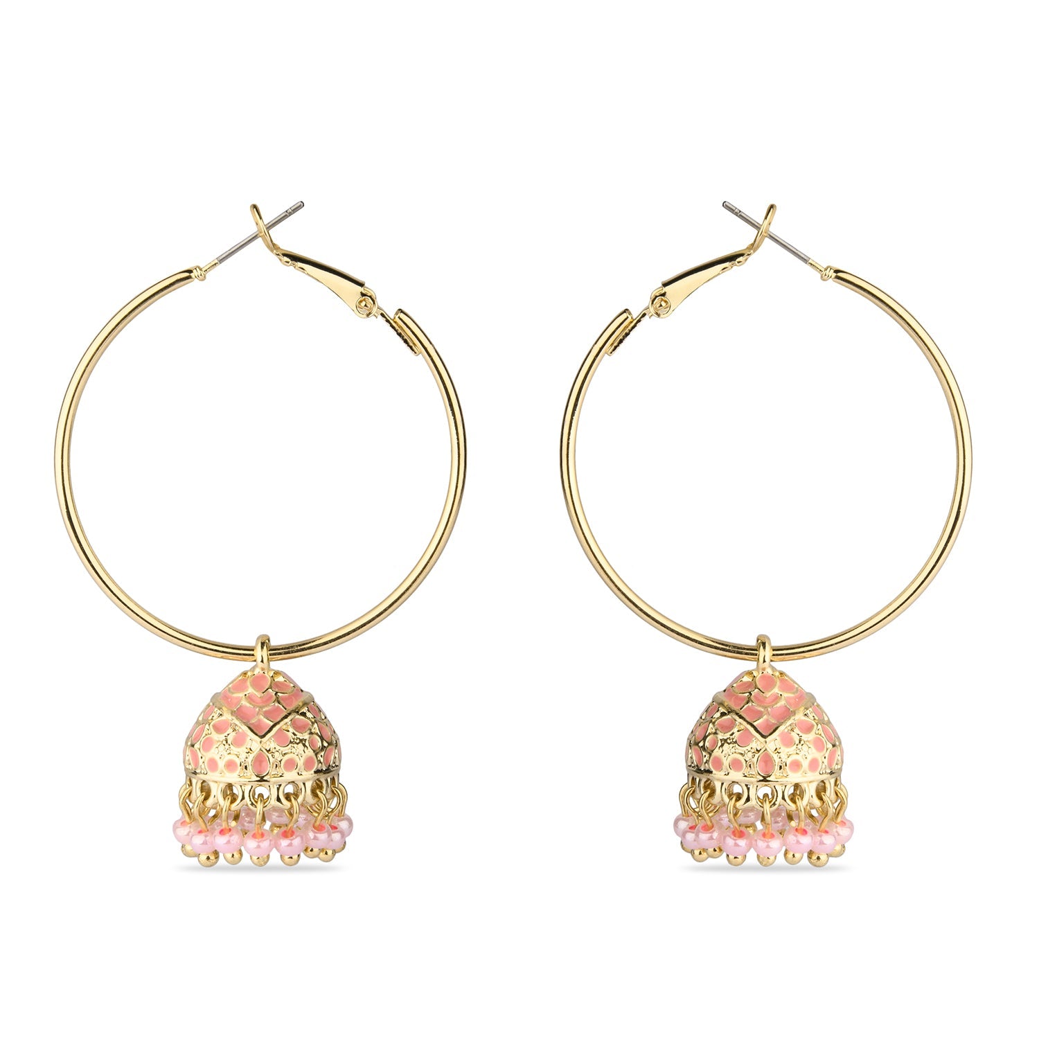 Accessorize London Women's Meenakari Pink Dome Jumka Earring