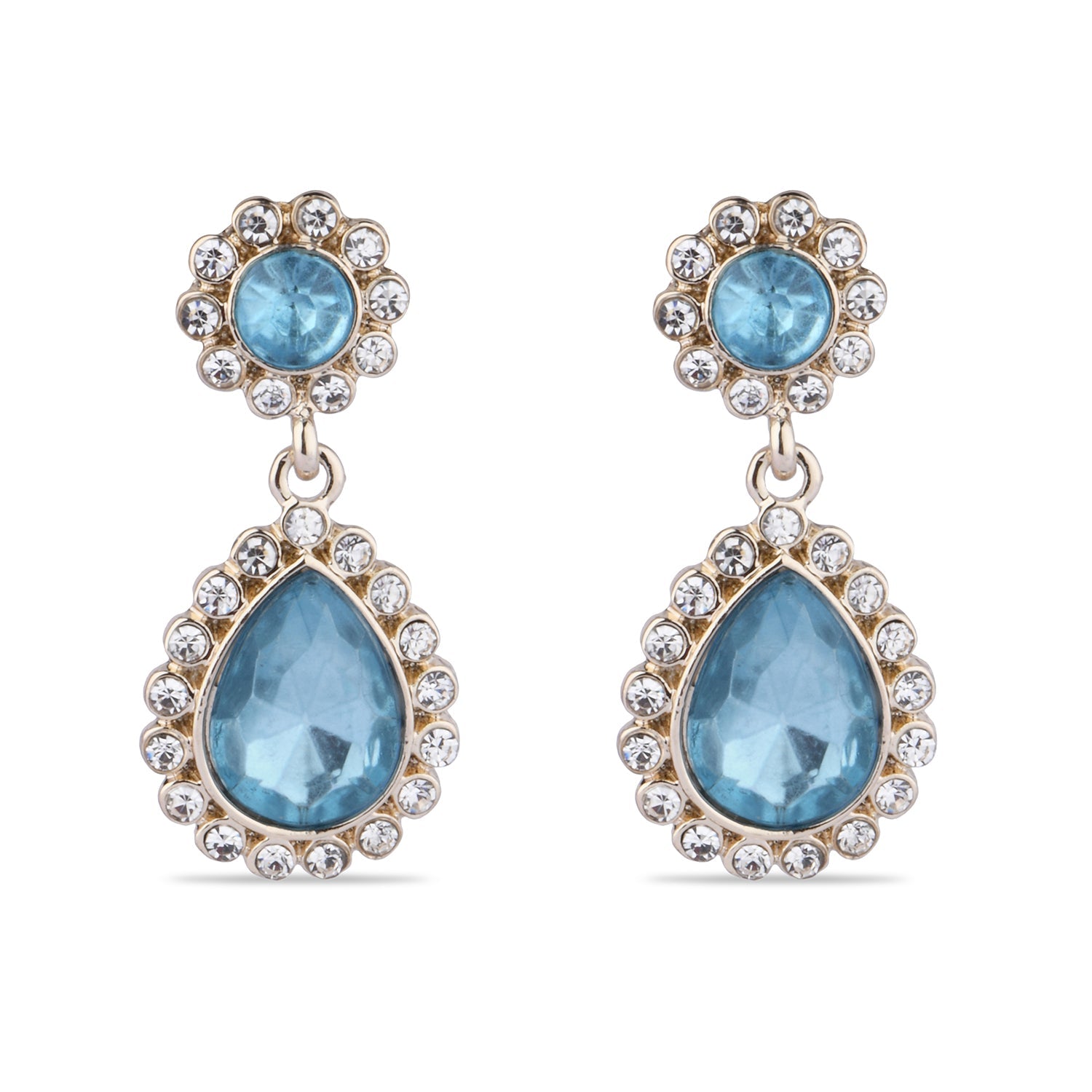 Accessorize London Women's Azure Stone Studded Teardrop Earring