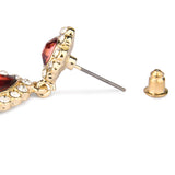 Accessorize London Women's Amber Stone Studded Teardrop Earring