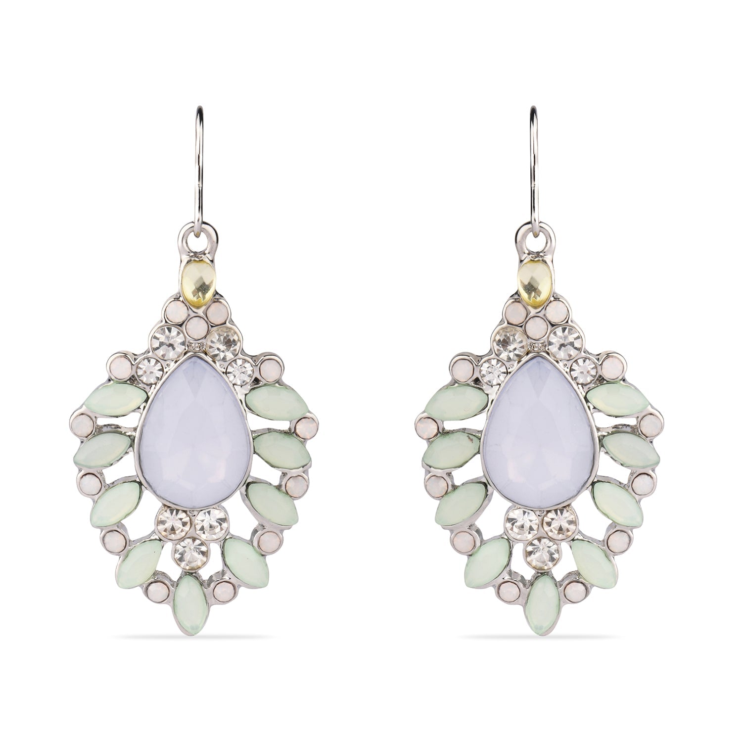 Accessorize London Women's Sea Green Floral Crystal Earring