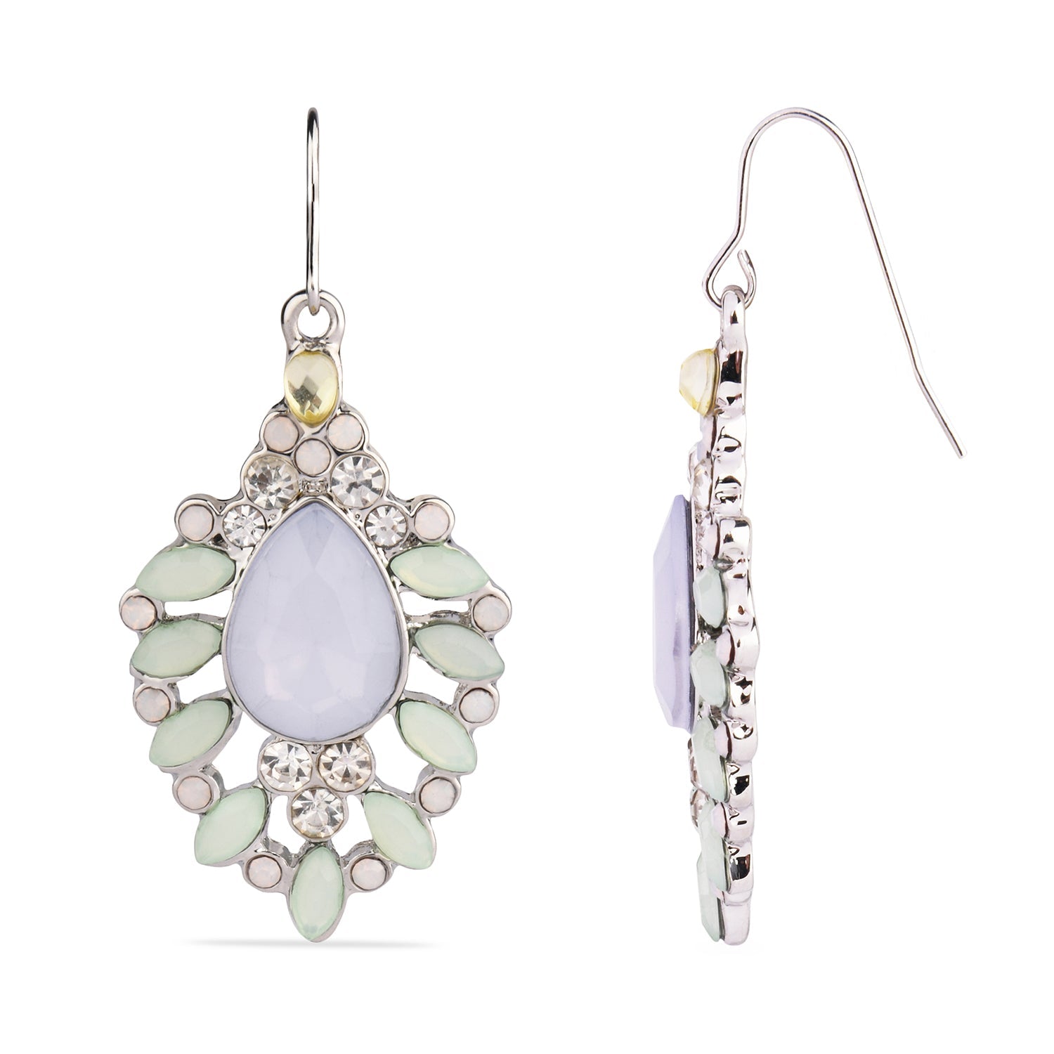 Accessorize London Women's Sea Green Floral Crystal Earring