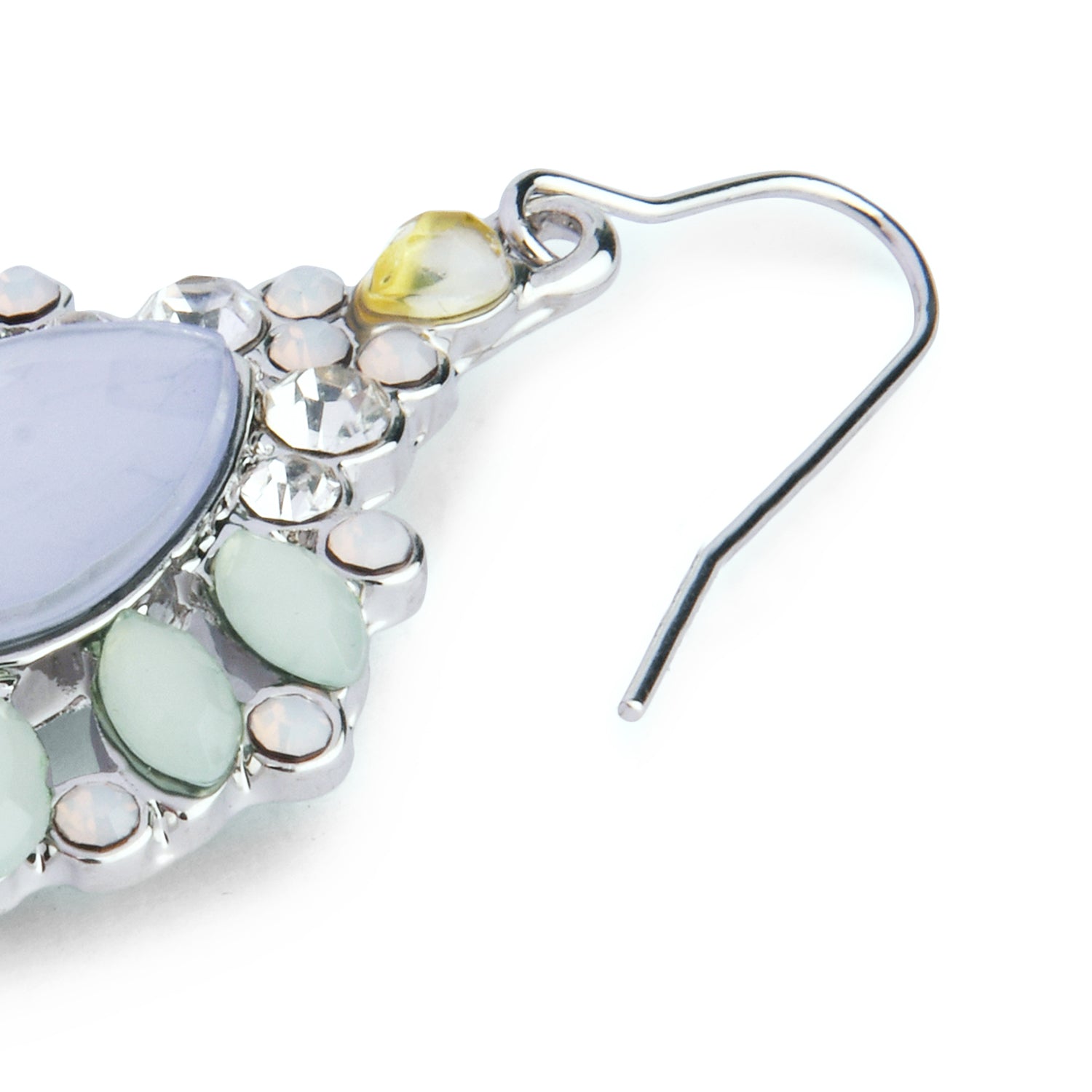 Accessorize London Women's Sea Green Floral Crystal Earring