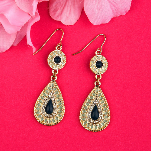 Accessorize London Women's Enamel Mint Green Teardrop Earring