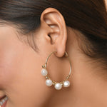 Accessorize London Women's Pearl Hoop Earring