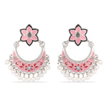 Accessorize London Women's Blush Pink Floral Chandbali Earring
