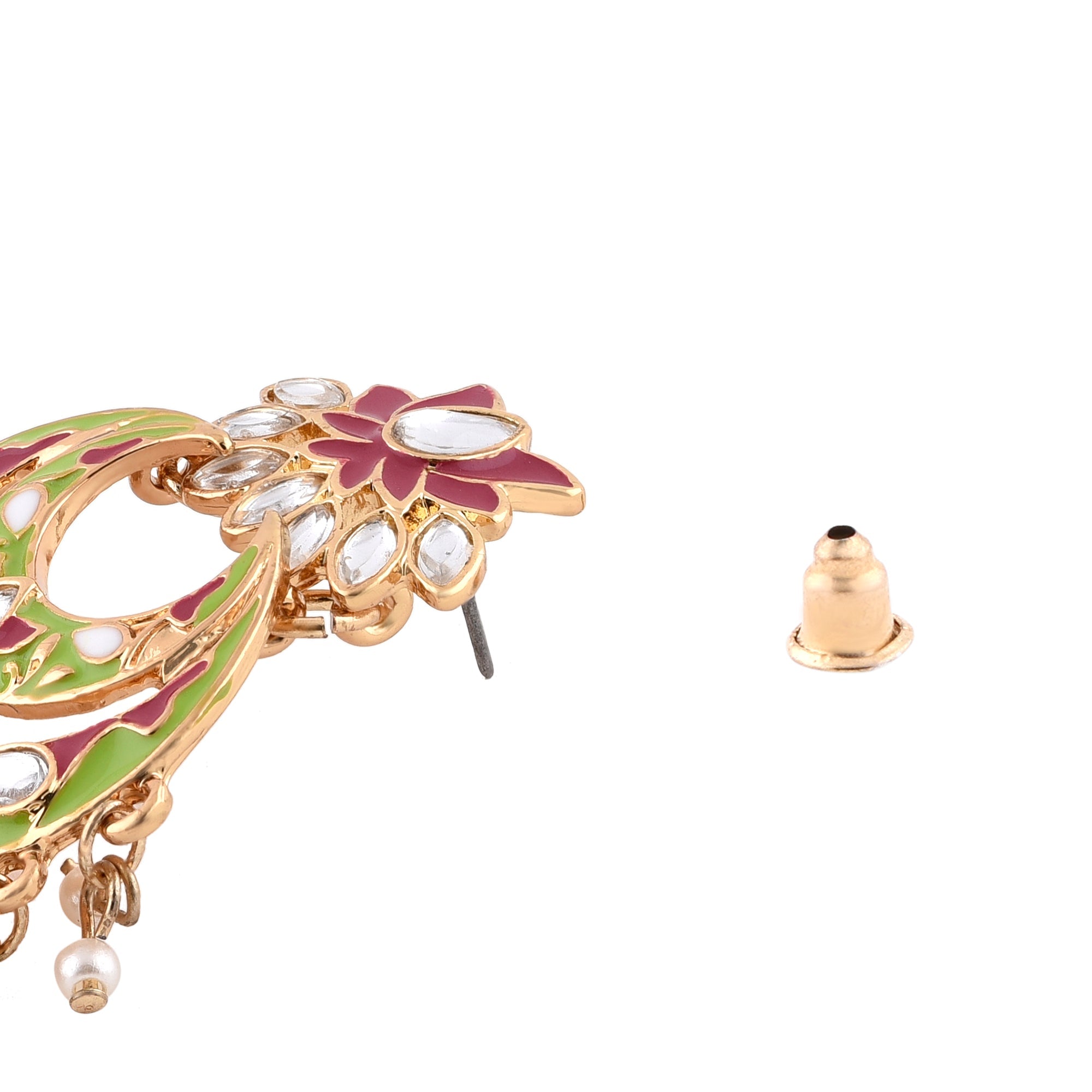 Accessorize London Women's Meenakari Flower Chandbali Earring