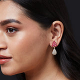 Accessorize London Women's Rose Pink Floral Drop Earring