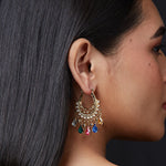 Accessorize London Women's Multi Color Filigree Chandbali Earring