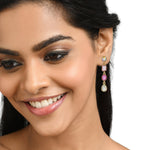 Accessorize London Women's Pastel Geo Short Drop Earring