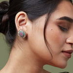 Accessorize London Women's Mandala Turquoise Studs Earring