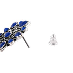 Accessorize London Women's Oxidised Flower Tops Earring