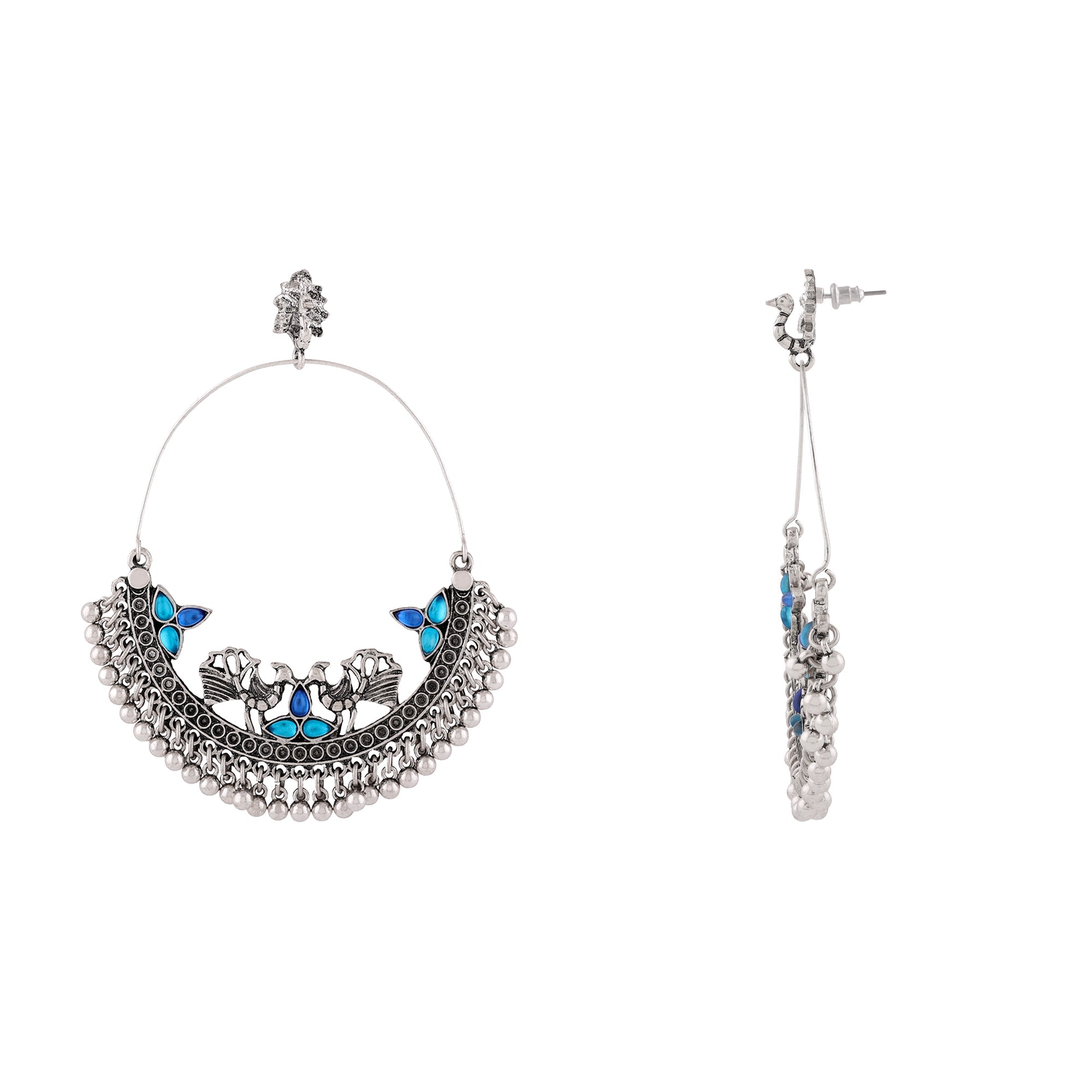 Buy Accessorize Blue Statement Tassel Drop Earrings from Next Luxembourg