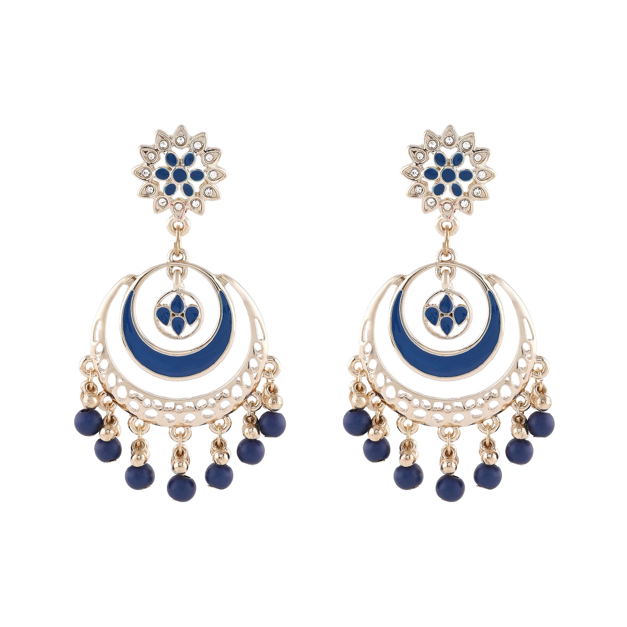 KENDRA SCOTT-Camry Gold Open Frame Earrings in Dark Blue Mother-of-Pea –  Bliss Boutique