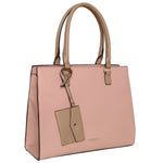Accessorize London Women's Faux Leather Pink Reva Shoulder bag