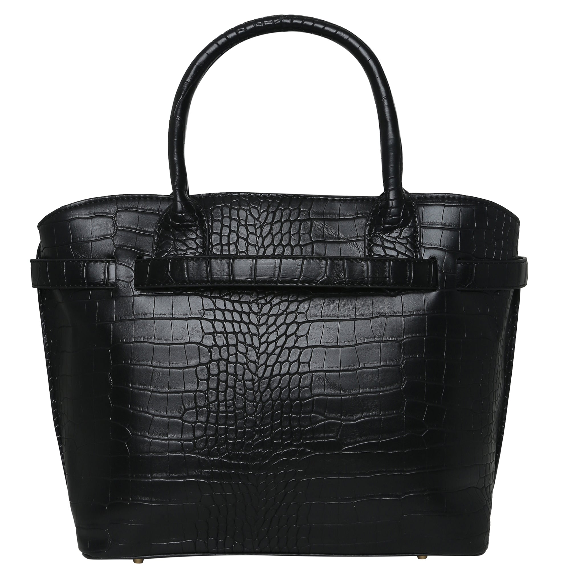 Accessorize London Women's Faux Leather Black Rosaline Handheld Bag