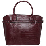 Accessorize London Women's Faux Leather Burgundy Rosaline Handheld Bag
