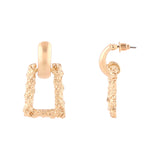 Accessorize London Women's Textured Gold Geo Doorknockers Earring