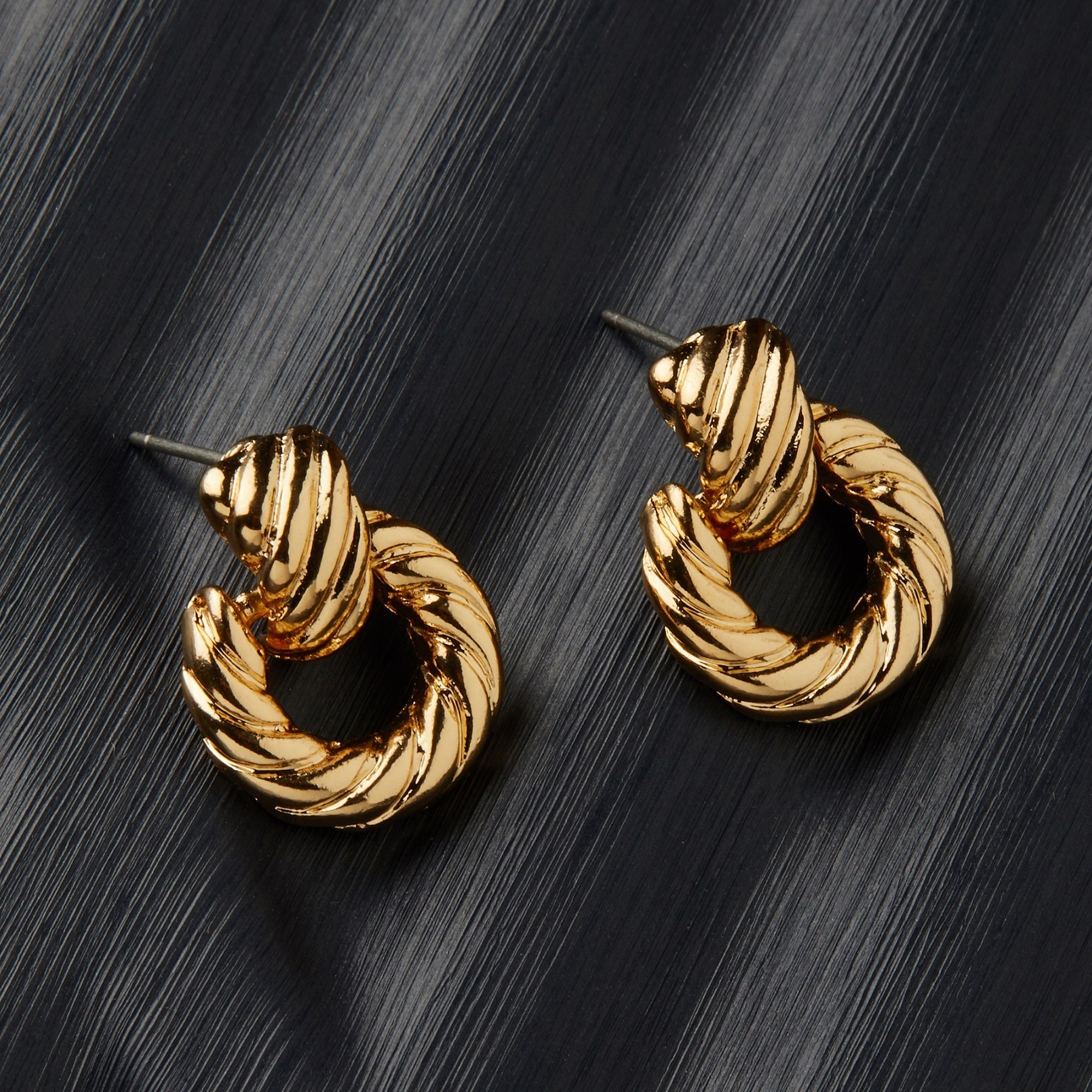 Accessorize London Women's Gold Berry Blush Twisted Tiny Doorknocker Earring