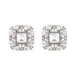 Accessorize London Women's Silver Deco Crystal Tops Earring