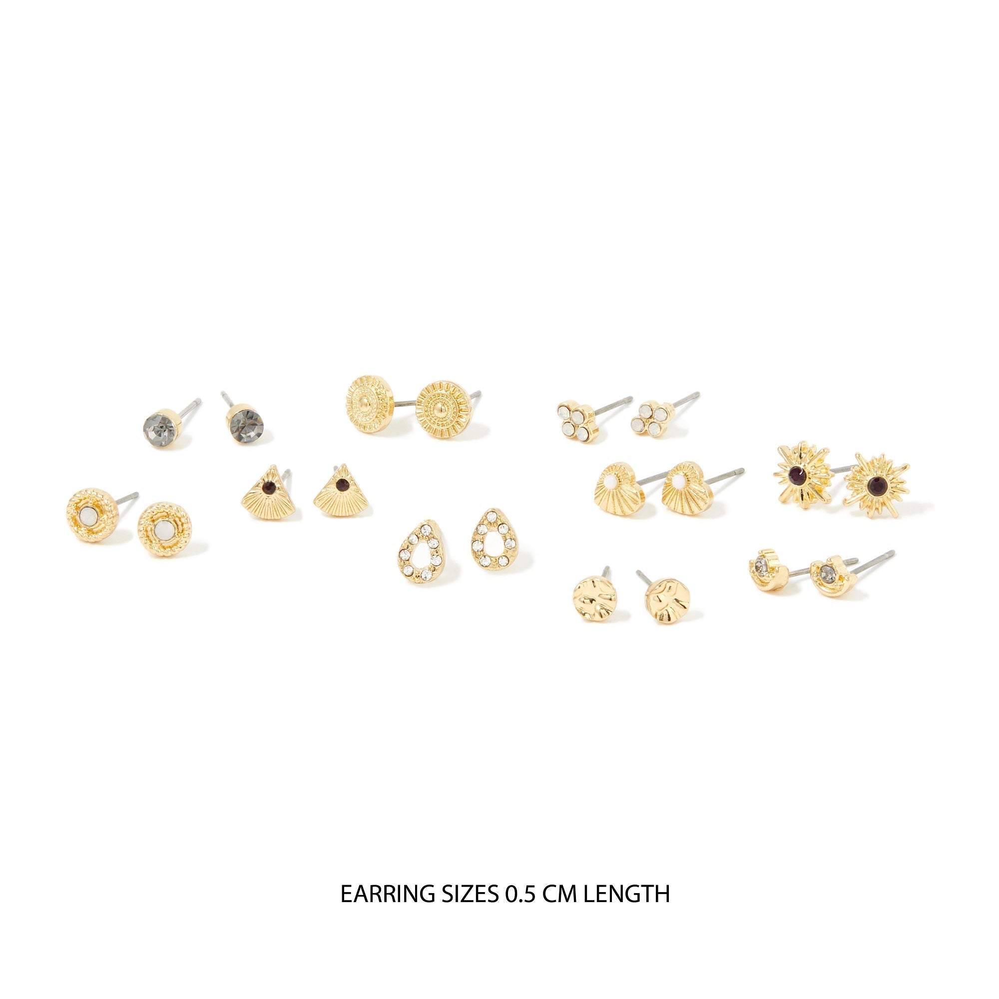 Accessorize London Women's Gold Berry Blush Set of 10 Stud Set
