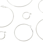 Accessorize London Women's Silver Set of 4 Simple Hoops Multipack